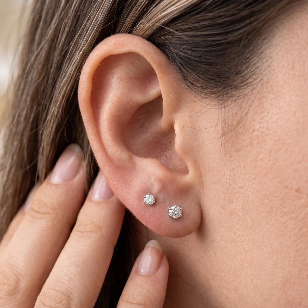 Brinco ponto de luz Moissanite 3mm prata 925, foto 1