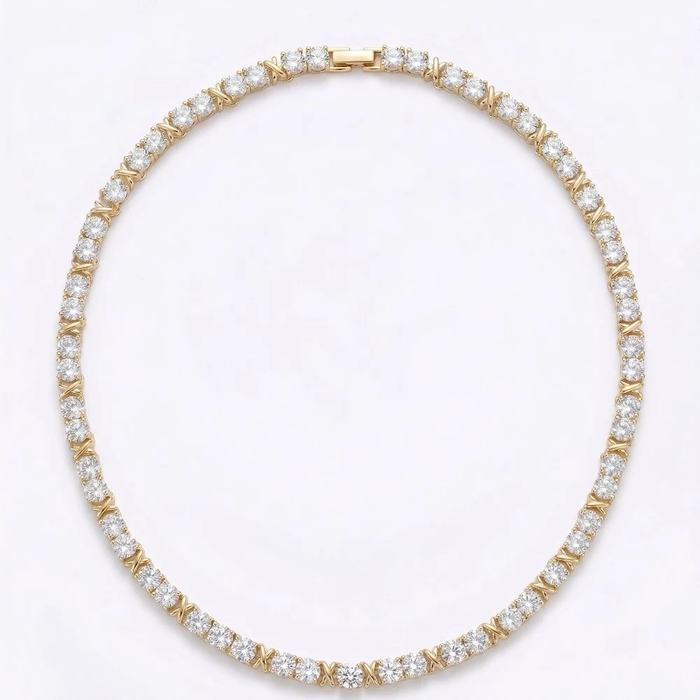 Conjunto riviera + brinco 6mm inspiracao - dourado, foto 1