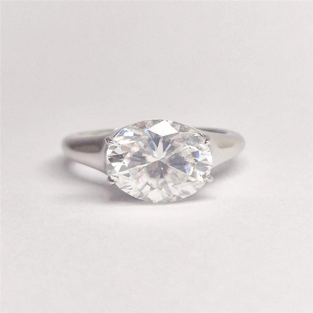 Anel oval Moissanite, foto 1