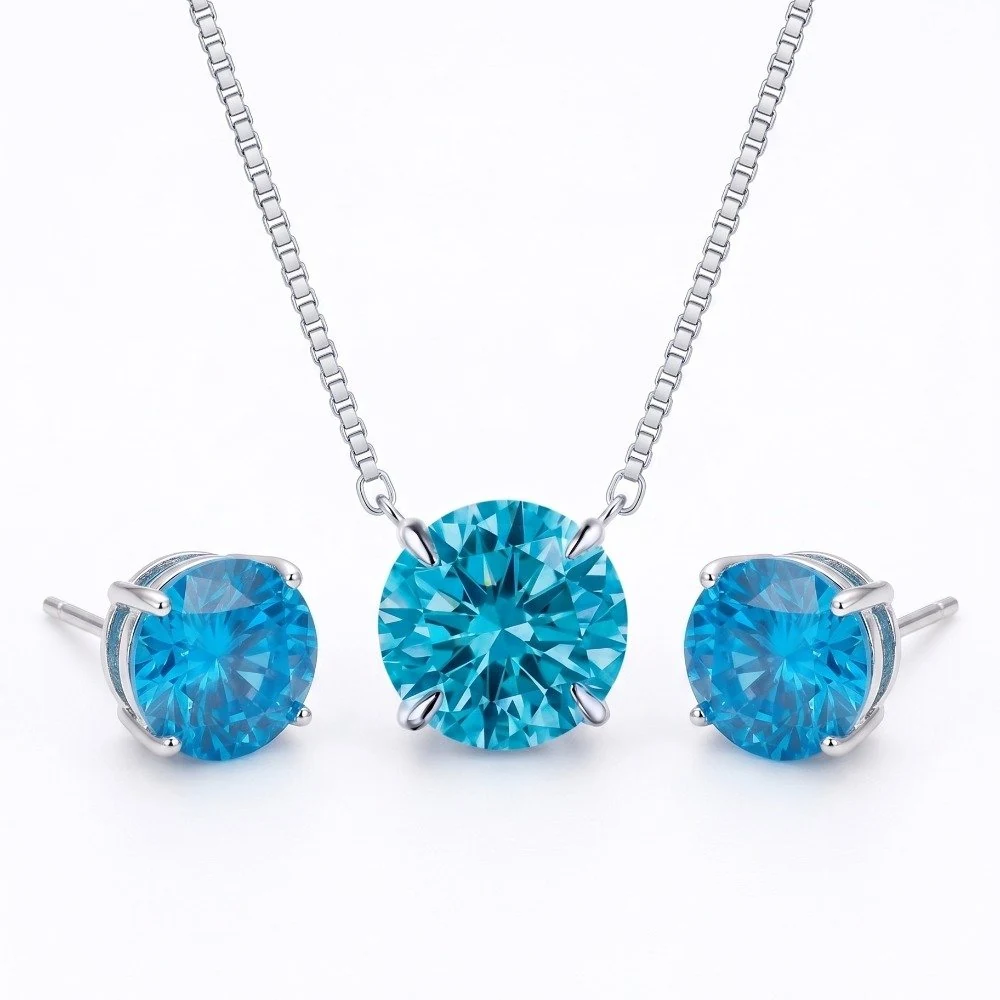 Conjunto ponto de luz azul topázio - 10mm ice cut, foto 1