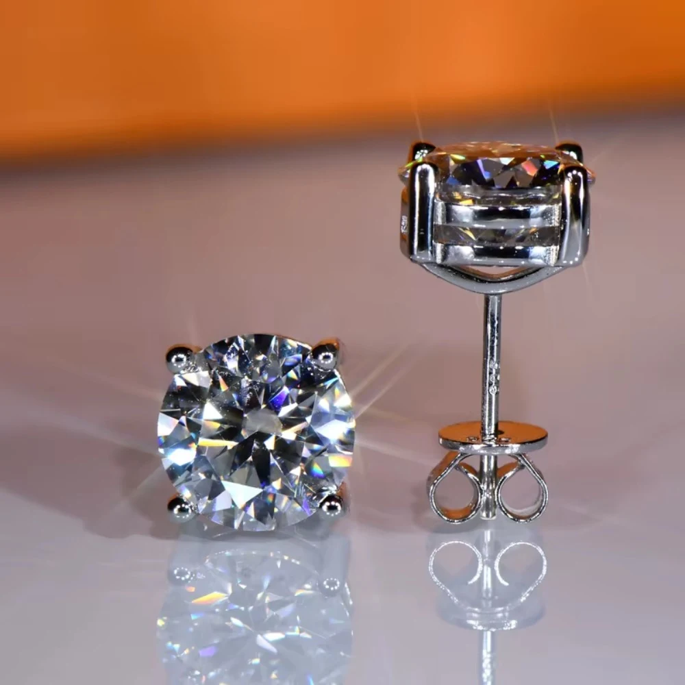 Brinco Moissanite 10mm prata 925 ponto de luz, foto 1