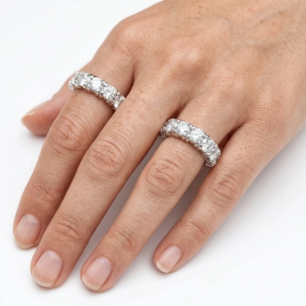Meia aliança russa Moissanite 5mm 2.5ct, foto 1
