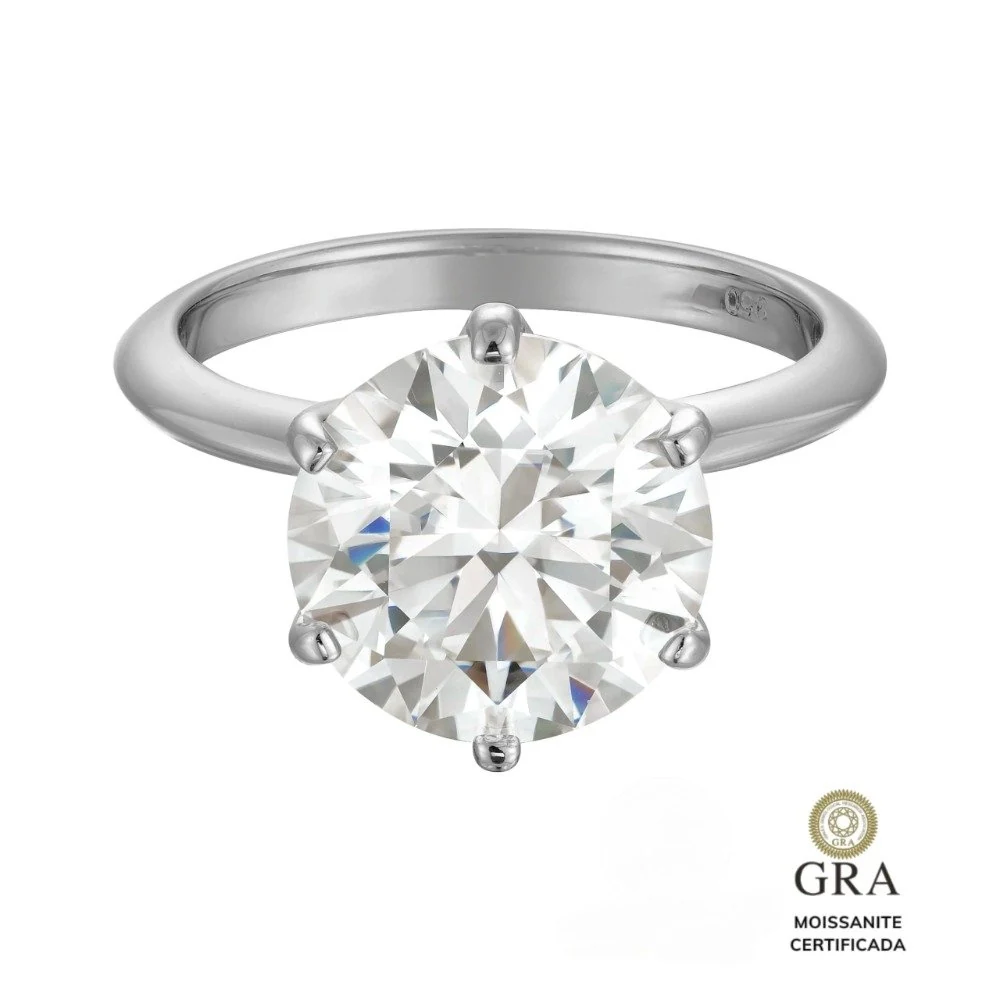 Anel solitário Moissanite 12mm 925, foto 1