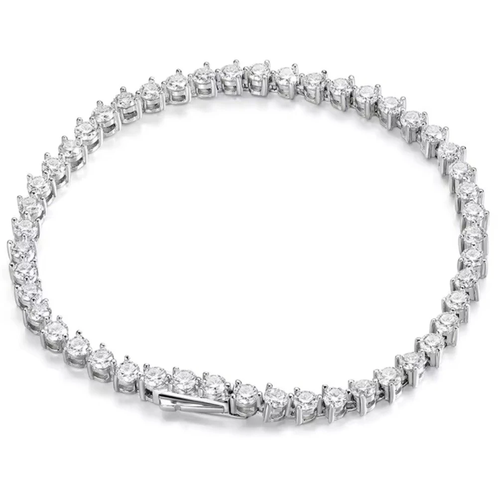 Pulseira riviera 2,5mm Moissanite 3 garras 925, foto 1
