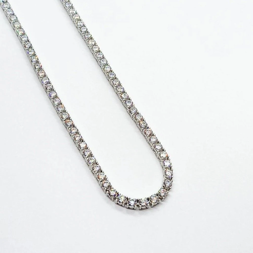 Colar riviera Moissanite 3mm 4 garras (trama flexível), foto 1