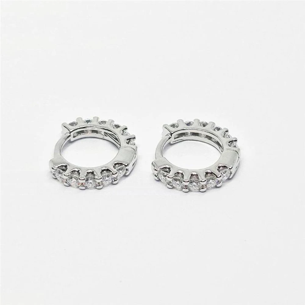 Argola duplo cravejado Moissanite 2mm, foto 1