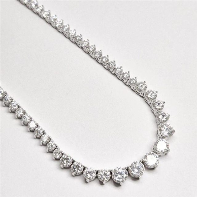 Colar riviera degradê Moissanite 5mm 0.5ct 42cm